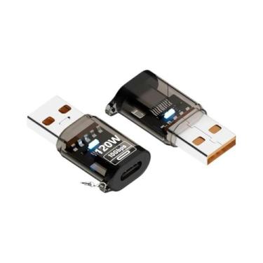 Imagem de Adaptador OTG USB Tipo C Para USB a 120W, Conector De Carregamento Ráp