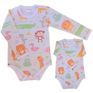Imagem de Body Infantil Manga Longa Safari RN, P, M, G - Algodão Premium - Antil