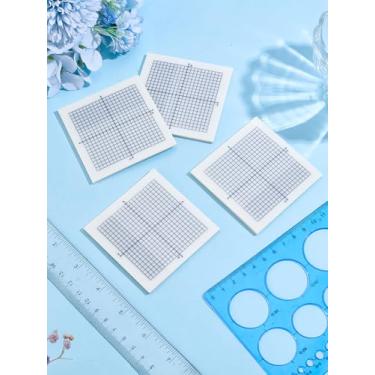 Imagem de 200 páginas de abas adesivas de papel e PET, grade adesiva de quatro quadrantes, blocos de notas autoadesivas transparentes para casa, escritório, negócios, estudantes, lousa e escrita, 75 x 75 x 0,06