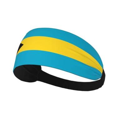 Imagem de Bandanas de corrida com bandeira das Bahamas para homens e mulheres, faixas esportivas para basquete, tênis, ioga, treino, faixa de cabelo elástica antiderrapante