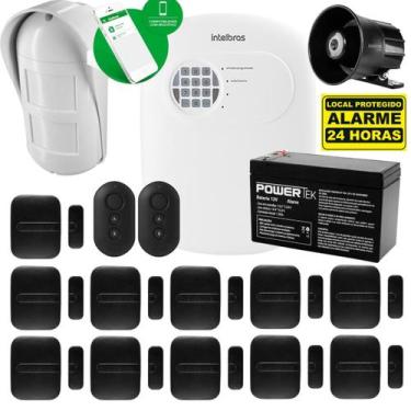 Imagem de Kit Alarme Intelbras 11 Sensor Magnéticos E 1 Infra Externo
