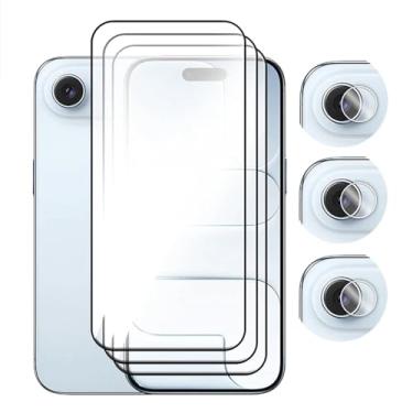 Imagem de Para iPhone Air, 6 em 1 Vidro Temperado 2.5D Cobertura Completa Cola HD Protetor de Tela Lente Filme