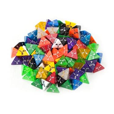 Imagem de Wiz Dice Dados poliédricos RPG de D4 a D20| Dados de RPG | Dados D&D em cores aleatórias | D4 poliédricos - Pacote com 100