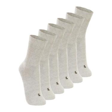 Imagem de Kit com 6 Pares de Meias Esportiva Cano Longo Lupo 3250-001, Cinza, 33