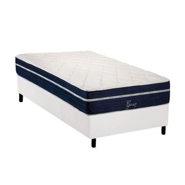 Imagem de Conjunto Box Solteiro Colchão Molas Polar Ensacadas Garnet + Base Crc Courano White (88x188)