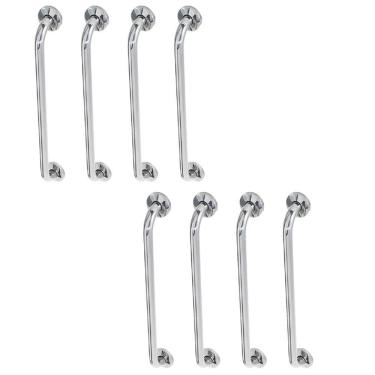 Imagem de Alça De Apoio Barra 60cm Inox Kit 8 Unidades Acessibilidade Suporte Idoso Cadeirante Resistente Segurança Banheiro Corrimao Escada