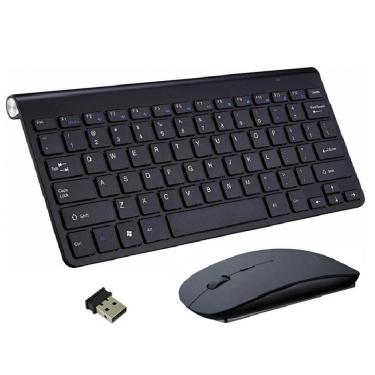 Imagem de Kit Teclado Slim Com Mouse Sem Fio 2.4G Ultra Fino Para Pc N