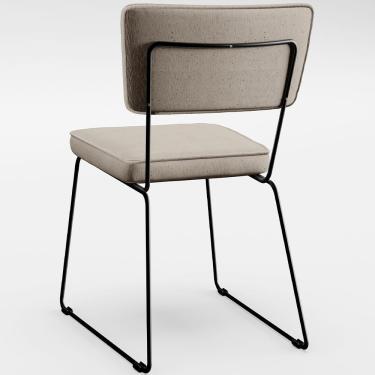 Imagem de Kit 06 Cadeiras Faixa Couríssimo Camel Linho Bege