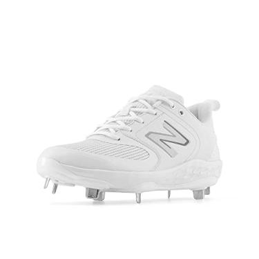 Imagem de New Balance Tênis feminino Fresh Foam X Velo V3 Metal Softball, Branco/Chuva Nuvem, 13 Wide