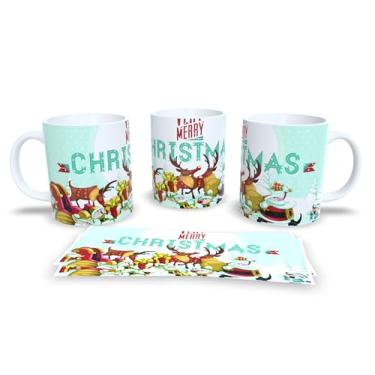 Imagem de Caneca Natalina de Cerâmica, Verde Água com Bonecos de Neve, 325ml, Design Decorativo Feliz Natal, Resistente a Microondas, Ideal para Casa e Escritório (17)