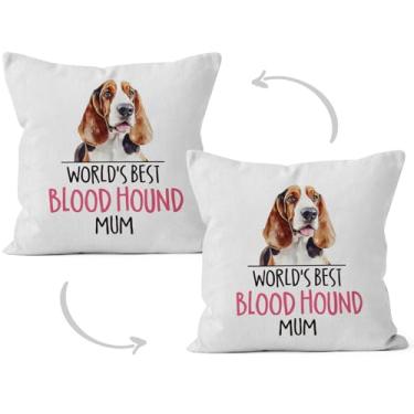 Imagem de HIWX Capas de travesseiro Bloodhound 45,7 x 45,7 cm, presentes Bloodhound, presentes de mãe de cachorro para mulheres, presente de dono para amantes de cães, capas decorativas para sofá-cama, casa