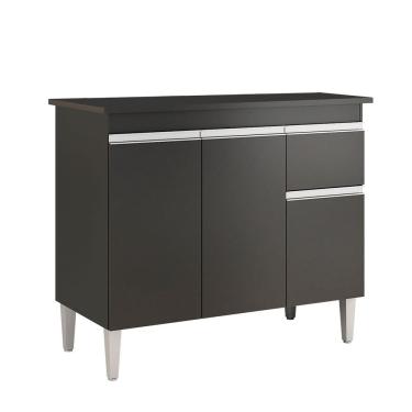 Imagem de Balcão Gabinete Tatiane 100 Cm S/tampo Preto