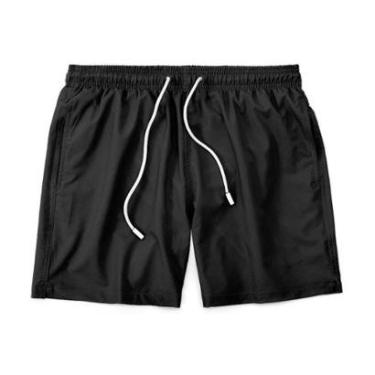 Imagem de Short Bermuda Masculino Tactel Liso Praia Academia Preto-Masculino