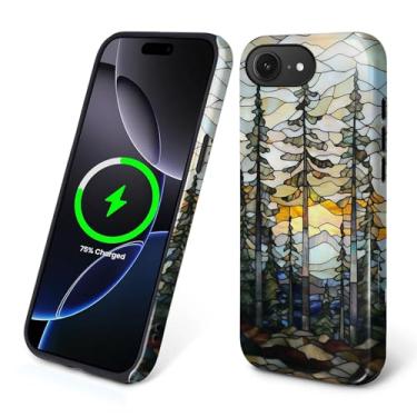 Imagem de Flivro Capa magnética para iPhone 16e, compatível com Magsafe, capa rígida de policarbonato, amortecedor interno de silicone, antiarranhões, à prova de choque, capa fina para iPhone 16e - Pôr do sol