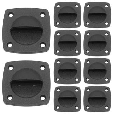 Imagem de Conjunto de trava de escotilha de barco de nylon com 10 peças, puxadores de gaveta marítimos com plástico preto e parafusos de aço inoxidável, ideal para fácil instalação na cabine