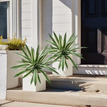 Imagem de Planta artificial de agave falsa para uso interno e externo, plantas de agave sintética, verde realista para casa, sala de estar, escritório, banheiro, jardim, varanda, pátio, decoração (48 cm - 2