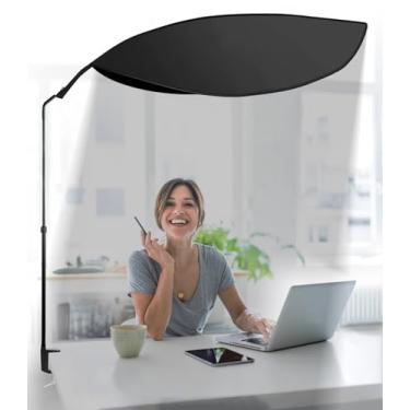 Imagem de Sombra de cubículo e persiana de mesa, dossel de mesa de escritório ajustável para bloquear a luz e o fluxo de ar AC, para capa de compartimento e proteção de luz para divisórias para bloquear a luz e