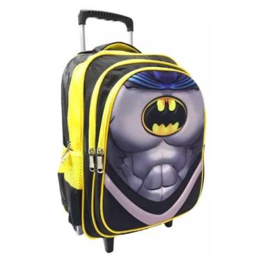 Imagem de Mochila Carrinho Rodinha Alça Alto Relevo BATMAN 3d -PIETRIX