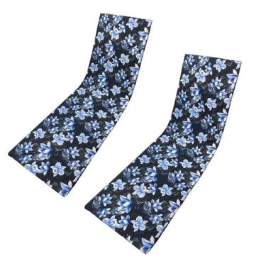 Imagem de Colchonete Almofadado De Espreguiçadeira kit 2uni Folha azul - DreamIn