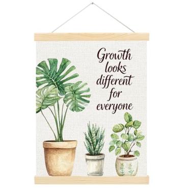 Imagem de HIKIMA Growth Looks Different for Everyone Moldura para pôster de saúde mental, faixa de arte de decoração de parede para sala de aconselhamento psicológico e espaço de cura, sala de aula, 30,5 x 40,6