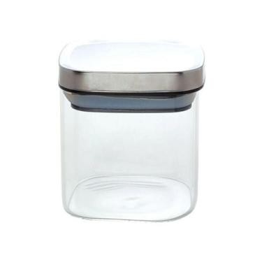 Imagem de Pote De Vidro Borossilicato Quadrado Com Tampa De Inox 650Ml - Mimo St