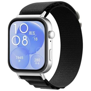 Imagem de Pulseira esportiva de nylon para Huawei Watch Fit3 / Fit4 / Fit4 Pro xDfind (preto)