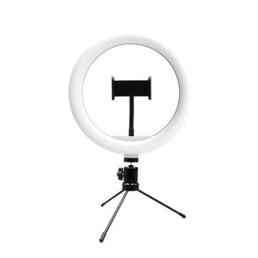 Imagem de Ring Light USB Tripé 18cm Iluminador e Suporte Smartphone MFVS-RLT20/BK MYMAX