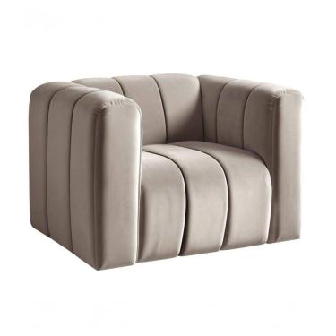 Imagem de Poltrona Mona Decorativa Confortável Moderna Sala De Estar - Veludo Capuccino 250