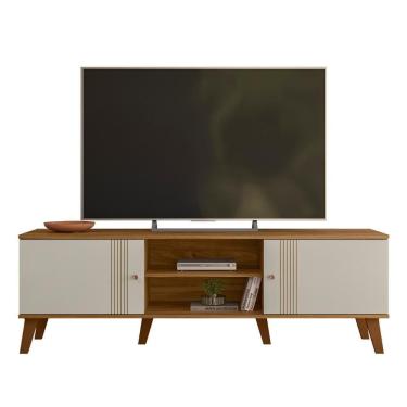 Imagem de Rack Bancada Para TV 65 Polegadas 160cm Sia Nature Off White Z49 - Mpozenato