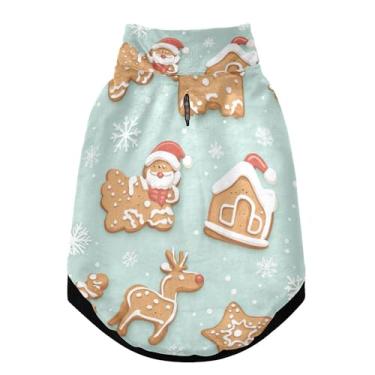 Imagem de SEHANY Casaco de Natal de gengibre para cães pequenos, superquente à prova de vento, jaqueta de inverno macia e aconchegante para animais de estimação para clima frio na neve com coleira para animais