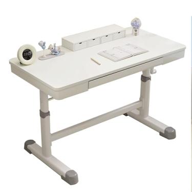 Imagem de Mesa de computador, escrivaninha, mesa de laptop com estante/sem prateleira de armazenamento gaveta ajuste de altura 59 ~ 82 cm, mesa de escritório, mesa de computador, estação de trabalho, mesa de