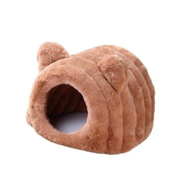 Imagem de Generic Cama/Abrigo Semi-Fechado para Hamster, Habitat Lavável para Pequenos Animais, Tipo Caverna, Ideal para Gerbil Anão, Furão, Rato e Chinchila, Marrom