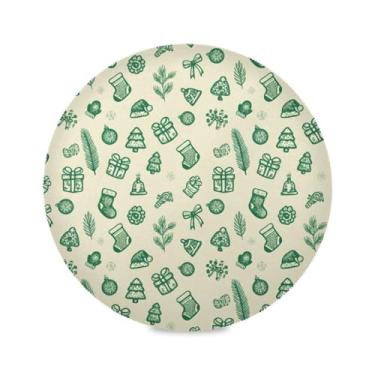 Imagem de Wassud Jogo americano com tema natalino, tapetes redondos verdes para cozinha e jantar, tapetes laváveis e resistentes ao calor, decoração de mesa 39 cm