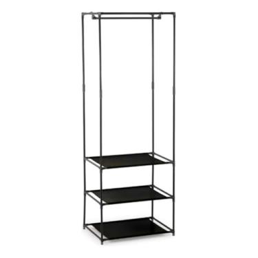 Imagem de Armário Aberto Organizador | Guarda-Roupa Portátil com Cabideiro e 3 Prateleiras