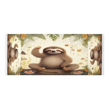 Imagem de Wassud Preguiça fofa (4) capas de lavadora e secadora, protetor de lavadora com sacos de armazenamento, capa de geladeira à prova de poeira com bolsos para lavanderia doméstica, cozinha, 120 x 55 cm