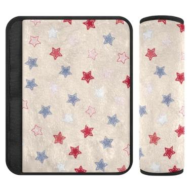 Imagem de Burbuja Capa para cinto de segurança de carro Stars Protetor de cinto de segurança de carro macio confortável para alça de ombro de assento, 1 par pequeno