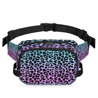 Imagem de Pochete de arte gradiente de leopardo para mulheres e homens com alça ajustável, bolsa transversal, bolsa de peito, bolsas de bumbum, bolsa de estilingue, Cor 1