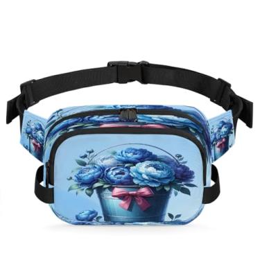 Imagem de Pochete Art Flowers rosa para mulheres e homens com alça ajustável bolsa de cinto bolsa transversal bolsa de peito bolsa tiracolo bolsa tiracolo, Cor 16