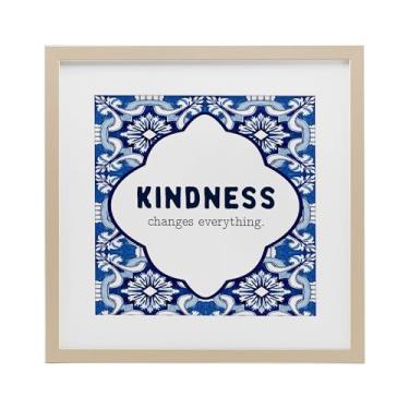 Imagem de Stupell Industries Impressão emoldurada cinza estampada Kindness Changes Everything sob vidro, design por Lettered and Lined, 33 x 33