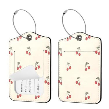 Imagem de Seorsok 2 etiquetas de viagem de bagagem para malas, etiqueta de nome de couro PU com capa de privacidade e cartão de identificação e anel de metal durável adequado para homens e mulheres bolsas