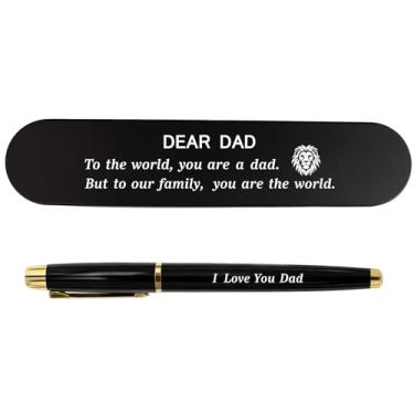 Imagem de TANWIH Presentes de pai da filha e filho - Conjunto de presente de caneta gravada para papai com mensagem I Love You - Presente de lembrança de aniversário do pai Dia dos Pais Natal para crianças