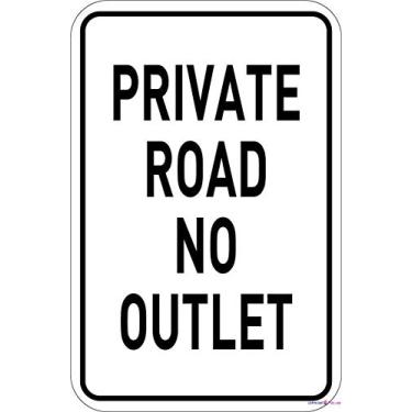 Imagem de Placa de aviso estrada privada sem saída decoração de pátio, escritório para exterior e interior 20 x 30 cm