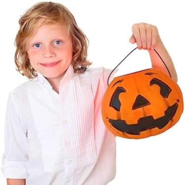 Imagem de Cesta de plastico laranja, ideal doces, grande, Halloween, festa, enfeite, abobora, chamativo