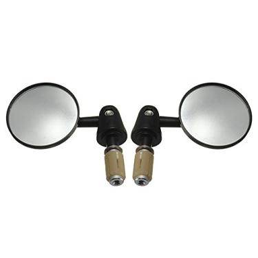 Imagem de Espelho retrovisor traseiro de moto rotativo dobrável alumínio redondo convexo acessório universal para guidão carros ru