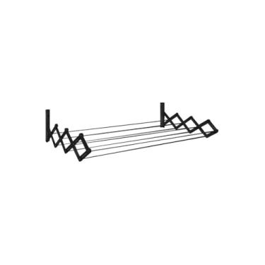 Imagem de Varal Sanfonado Retrátil, Aço, Branco, 60x42x16cm, Dobrável, 7 Varetas, 5.6m Área Utilizável, Suporte 4kg