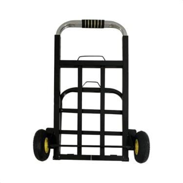 Imagem de Carrinho de Mão Dobrável Multiuso Alumínio 90kg – Rodas de Borracha e Alça Extensível