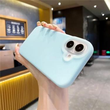 Imagem de HTVJFX Capa de silicone líquido fosco para iPhone 15 Pro com proteção para lente de câmera (para iPhone 15 Pro/azul)