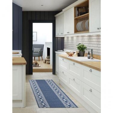 Imagem de Tapete Passadeira Emborrachada Pvc Antiderrapante 0,65x3,00m Zigzag Cinza Marrom