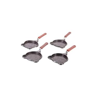 Imagem de Iron Max Frigideira Decorativa, Aço Carbono com Revestimento Antiaderente, Formato Lúdico Sortido, 12x26cm, Cabo em Baquelite, para Ovos, Panquecas e Tapiocas