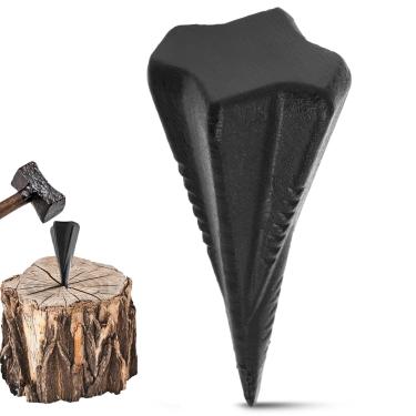 Imagem de Otoolling 1 peça de 1,8 kg manual de 1,8 kg, cunha de divisão de madeira, design de diamante de 4 direções, ferramenta de aço forjado para fácil divisão de madeira, divide a lenha em 4 peças, sem